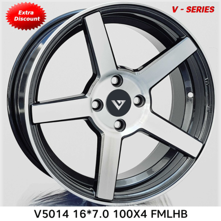 V-5014 in FMLHB.The Size of alloy wheel is 16x7 inch and the PCD is 4x100