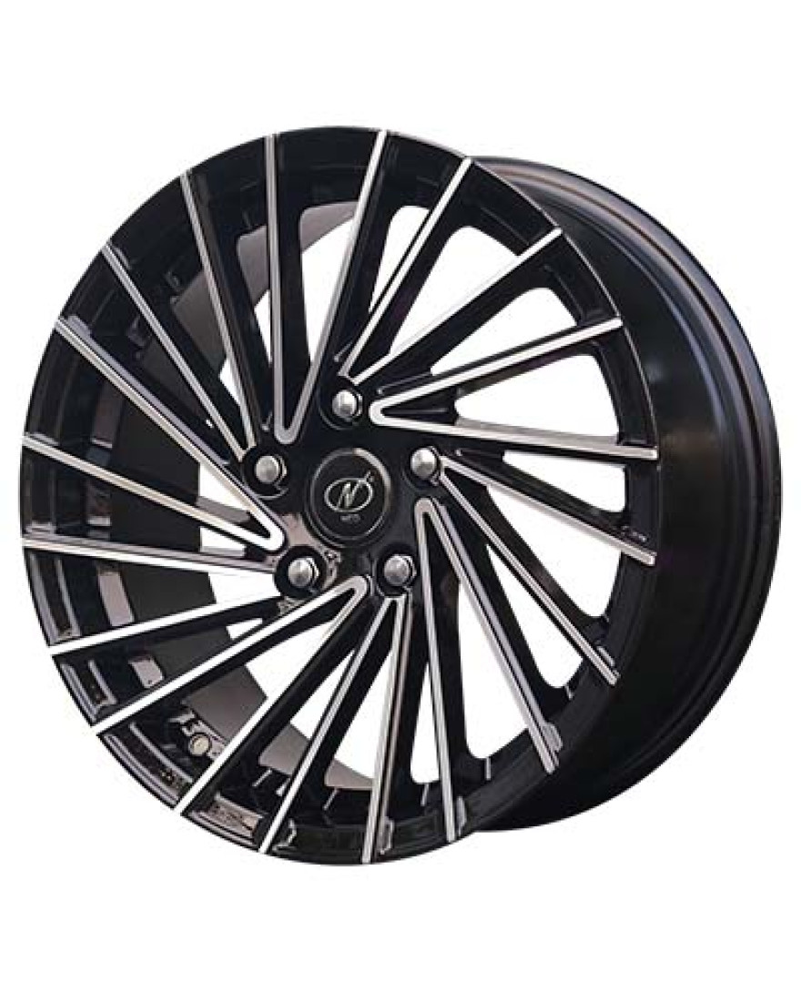 NEO WHEELS Fire 16inch X 6.5 inch Black Machined (BM) Finish 5 Holes Alloy Wheels (set of 4)