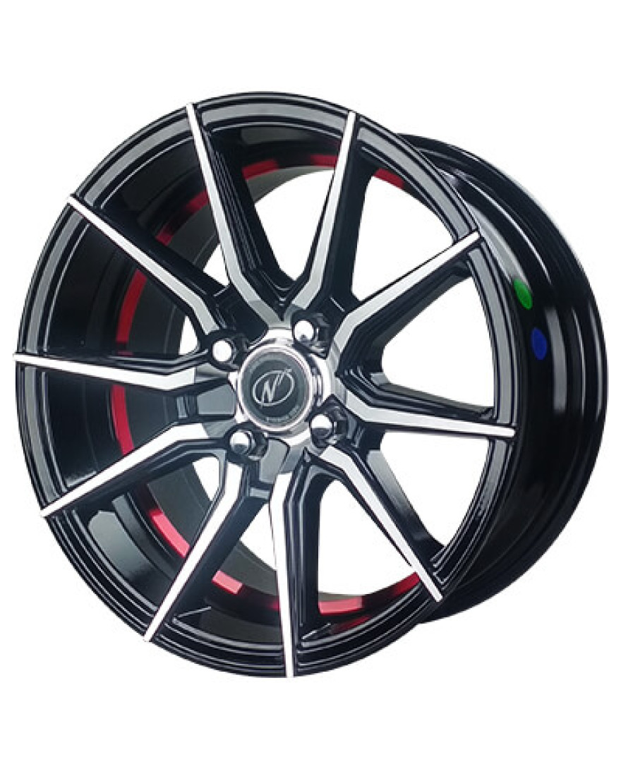 Drive in Black Machined Undercut Red finish. The Size of alloy wheel is 17x8 inch and the PCD is 4x100(SET OF 4)