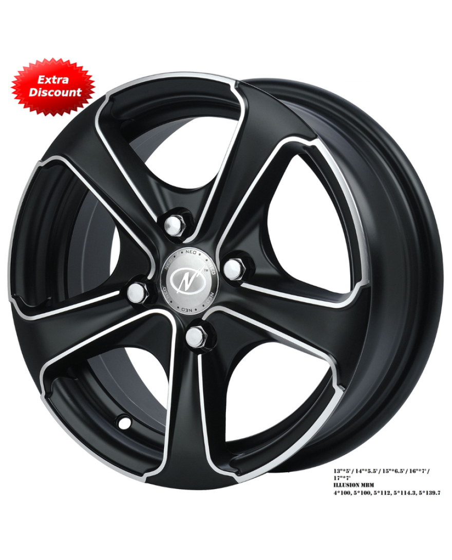 Illusion 17 Inch MBM finish PCD 4x100 | Size 17X7 Inch
