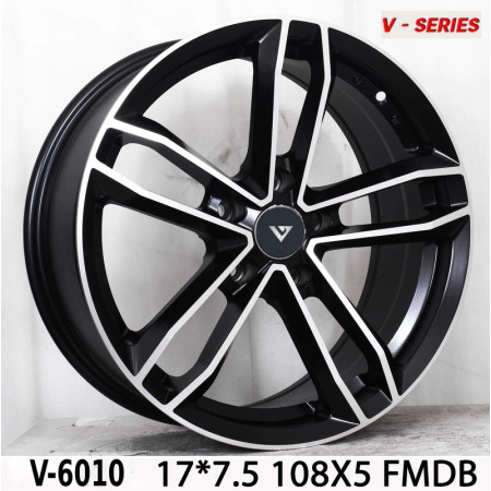V-6010 in FMDB finish. The Size of alloy wheel is 17x7.5 inch and the PCD is 5x108(SET OF 4) V-6010 in FMDB finish. The Size of alloy wheel is 17x7.5 inch and the PCD is 5x108(SET OF 4)