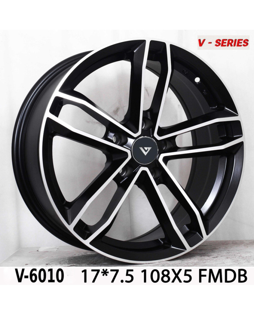 V-6010 in FMDB finish. The Size of alloy wheel is 17x7.5 inch and the PCD is 5x108(SET OF 4)