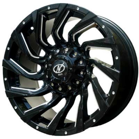 NeoWheel Thor 18 Inch Black Milled finish PCD 10X114.3X139.7 | Suitable to Thar Roxx| Size 18X8.5 Inch