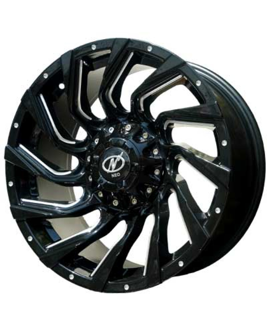 NeoWheel Thor 18 Inch Black Milled finish PCD 10X114.3X139.7 | Suitable to Thar Roxx| Size 18X8.5 Inch