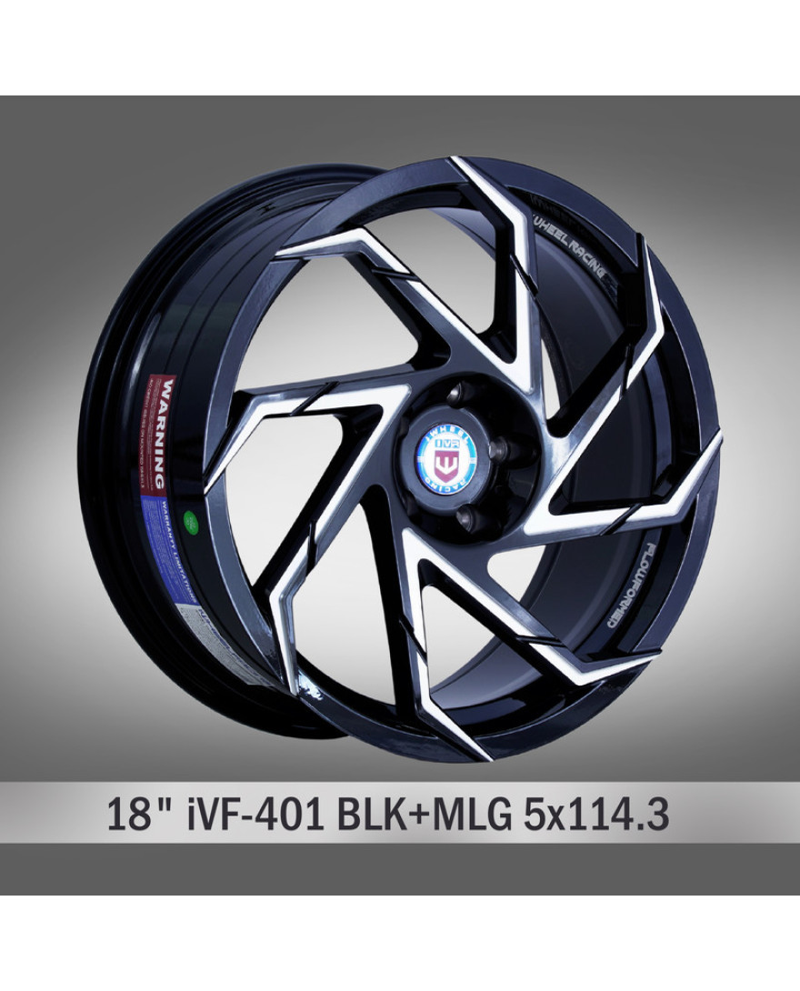 iVF-401 in BLK+MLG finish. The Size of alloy wheel is 18x9 inch and the PCD is 5x114.3(SET OF 4)