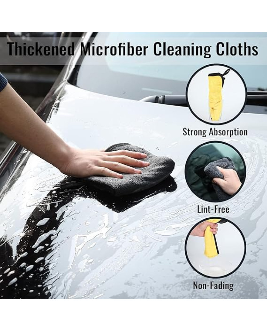 Audio Wheels Microfiber Towels for Cars, 2 Pack Soft and Absorbent Car Drying Towel, 24