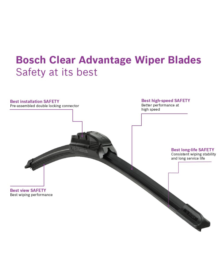 Bosch | CLEAR Advantage Single | Flat Blade Performance Wiper Blade | Size 18 Inch