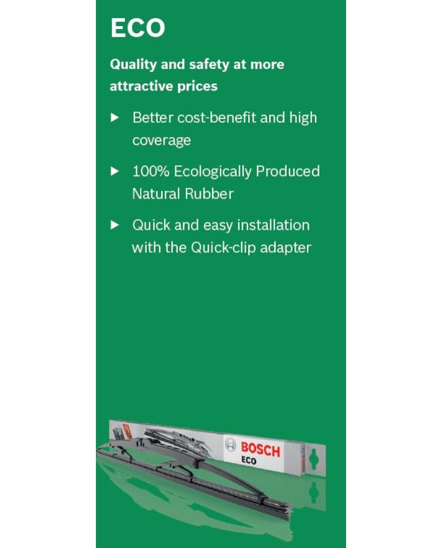 Bosch | ECO Set of 2 | Economical Wiper Blade | Size 20/18 Inch | 500/450mm