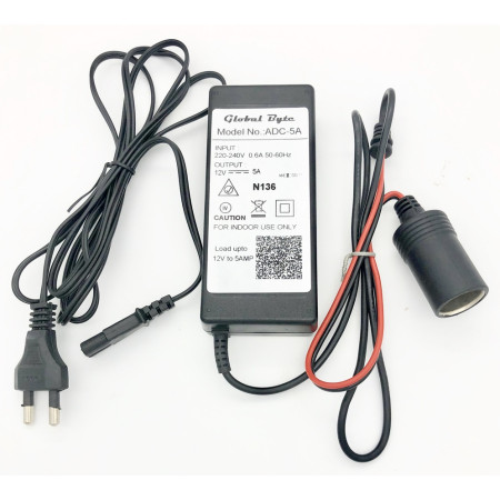 Global Byte Universal Power Socket with 12V-5A AC Adapter | ADC-5A
