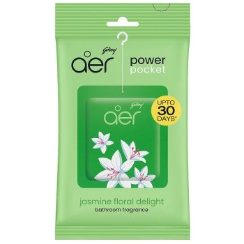 Godrej aer Power Pocket Bathroom Freshener | FRESH LUSH GREEN |10g | Lasts up to 30 days | Germ Protection