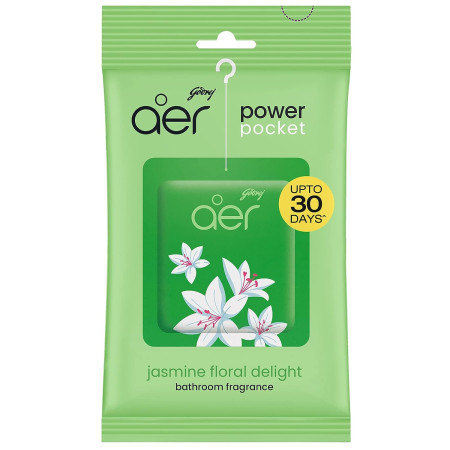 Godrej aer Power Pocket Bathroom Freshener | FRESH LUSH GREEN |10g | Lasts up to 30 days | Germ Protection
