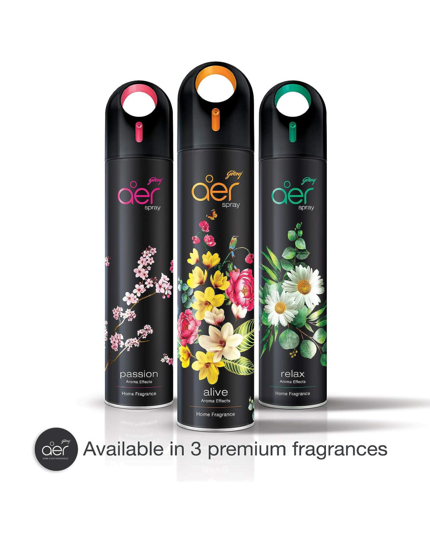 Godrej aer Spray | Room Freshener for Home And Office |  Alive | 220 ml | Long Lasting Fragrance