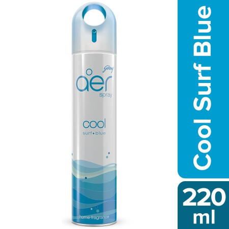 Godrej aer Spray | Room Freshener for Home And Office | COOL SURF BLUE |220 ml | Long Lasting Fragrance