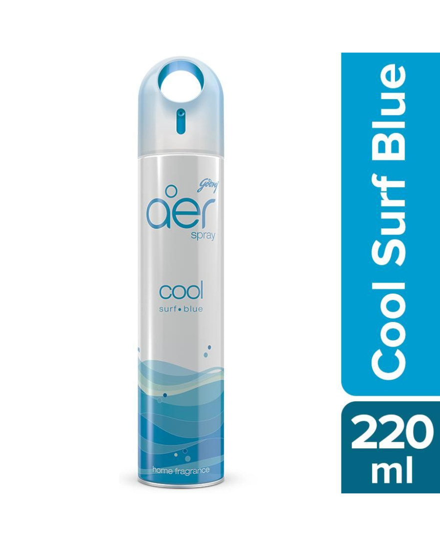 Godrej aer Spray | Room Freshener for Home And Office | COOL SURF BLUE |220 ml | Long Lasting Fragrance