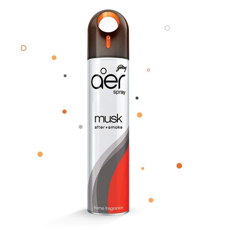 Godrej aer Spray | Room Freshener for Home And Office | MUSK AFTER SMOKE | 220 ml | Long Lasting Fragrance
