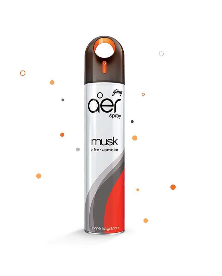 Godrej aer Spray | Room Freshener for Home And Office | MUSK AFTER SMOKE | 220 ml | Long Lasting Fragrance