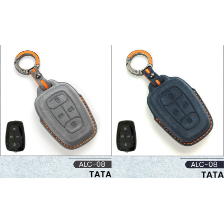 Alcantara Art Leather Key Cover for TATA Cars 4 Button Smart Key ALC 08 Alcantara Art Leather Key Cover for TATA Cars 4 Button Smart Key ALC 08