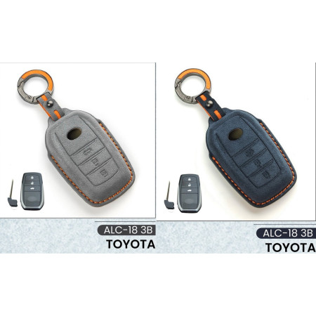 Alcantara Art Leather Key Cover for Toyota Cars 3 Button Smart Key ALC 18 Alcantara Art Leather Key Cover for Toyota Cars 3 Button Smart Key ALC 18