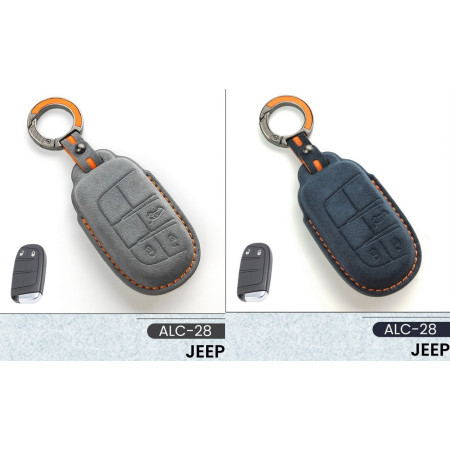 Alcantara Art Leather Key Cover for Jeep Cars 3 Button Smart Key ALC 28 Alcantara Art Leather Key Cover for Jeep Cars 3 Button Smart Key ALC 28