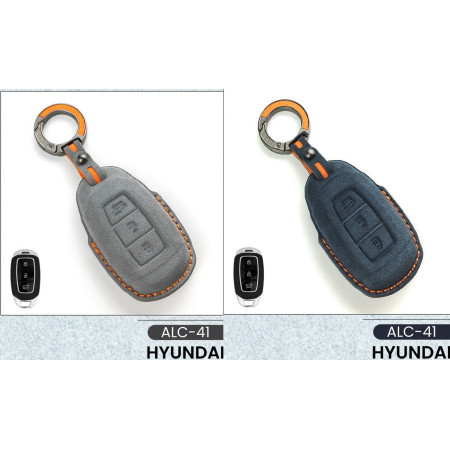 Alcantara Art Leather Key Cover for Hyundai Cars 3 Button Smart Key ALC 41 Alcantara Art Leather Key Cover for Hyundai Cars 3 Button Smart Key ALC 41