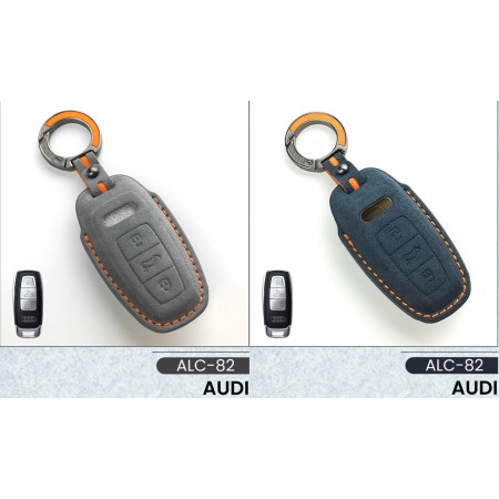 Alcantara Art Leather Key Cover for Audi Cars 3 Button Smart Key ALC 82