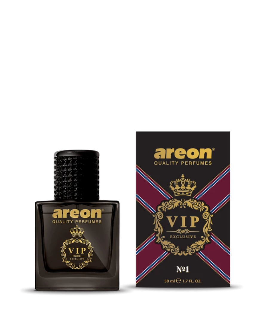 AREON CAR Air Freshner Perfume VIP 50ml Black Design | Fragrance No 1  | VIPB01