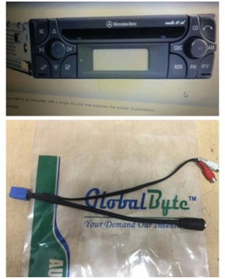 Global Byte Benz Old C E S Class AUX Cable for OEM Radio | AU-BZ/AUX-95-04