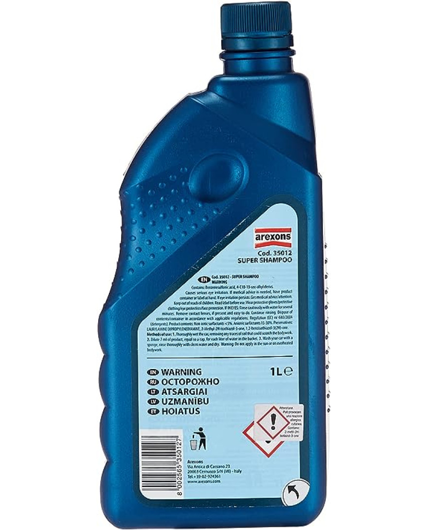 Arexons Super Car And Bike Shampoo, 1Ltr | Thoroughly Cleans Paint Surfaces | Removes Dirt | Leaves Sparkling Clean and Shiny | Suitable for All Paint Types