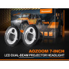 Aozoom 7 Inch LED Dual Beam Projector Headlight  | AZ 7070 | Plug N Play Socket | Suitable for Almost Cars with 3 inch Bumper Portion