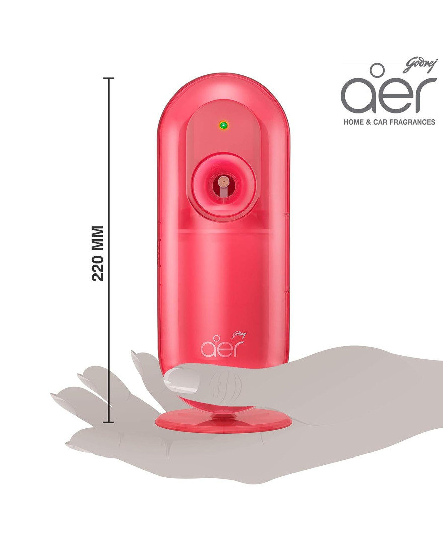 Godrej aer Matic Kit | Machine + 1 Refill | Automatic Room Fresheners with Flexi Control Spray | Petal Crush Pink | 2200 Sprays Guaranteed | Lasts up to 60 days |225ml