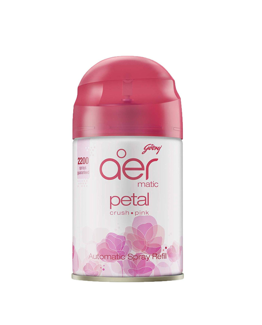 Godrej aer Matic Refill | Automatic Room Fresheners | Petal Crush Pink | 2200 Sprays Guaranteed | Lasts up to 60 days | 225ml