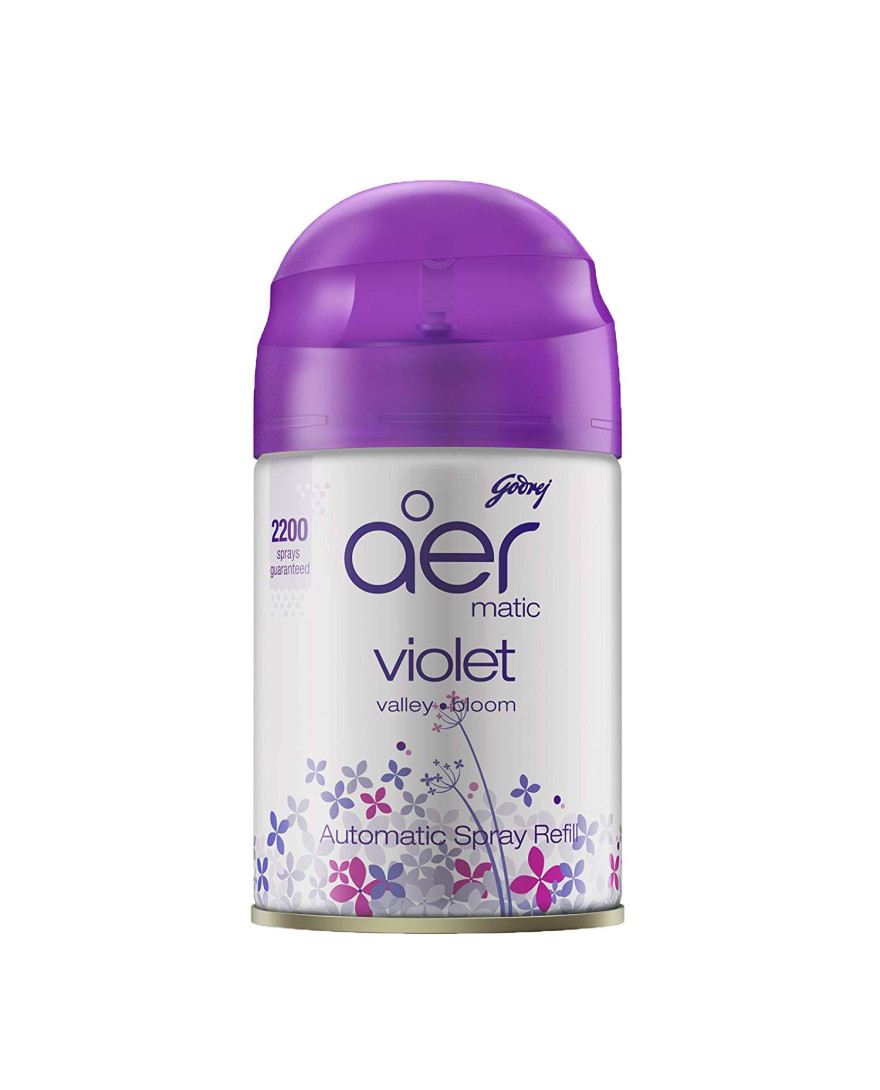 Godrej aer Matic Refill - Automatic Room Fresheners | Violet Valley Bloom | 2200 Sprays Guaranteed | Lasts up to 60 days (225ml)