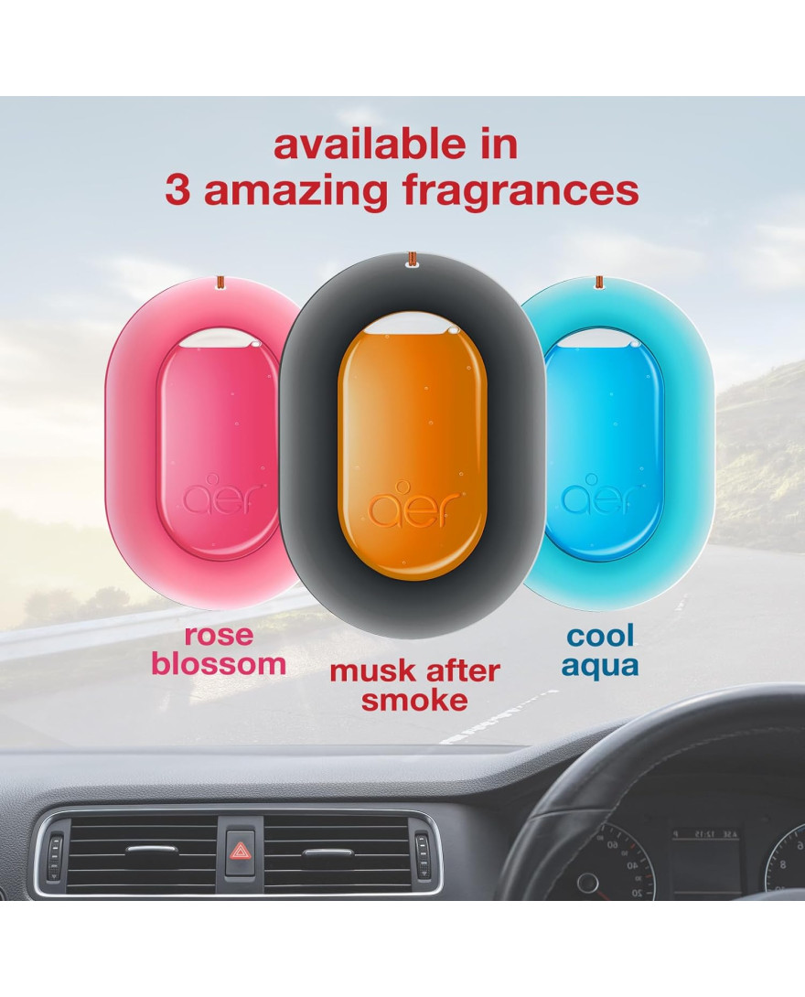 Godrej aer O Hanging Car Air Freshener Gel | Car Accessories | Cool Aqua | 7.5G