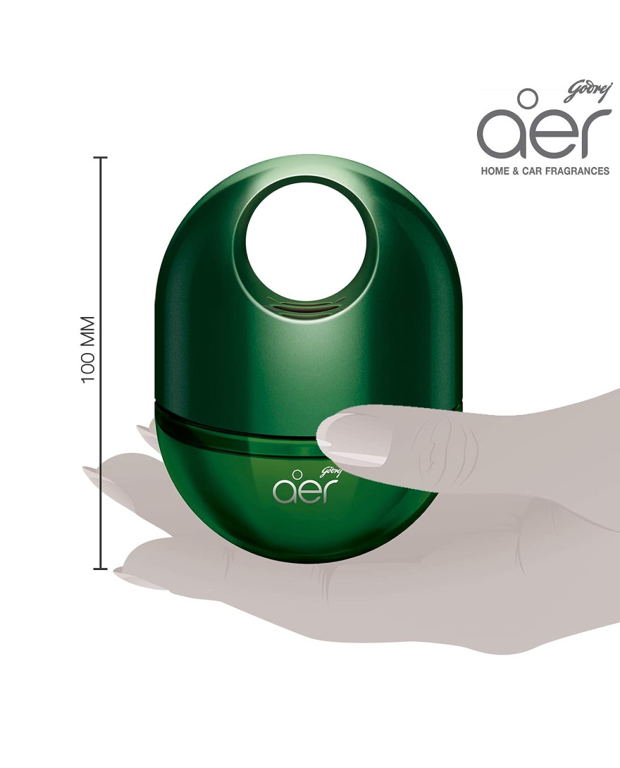 Godrej aer twist | Long-lasting, Spill-proof Car Freshener | FOREST GREEN (45g)