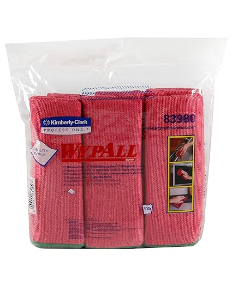 Kimberly Clark Wypall 83980 Microfiber Cloths with Microban Protection,