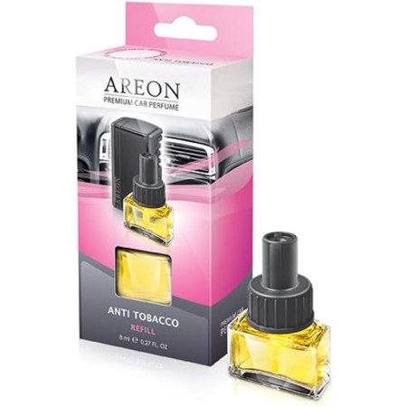 AREON Car Air Freshener Vent Anti Tobacco Refill Perfume Bottle Diffuser Liquid Glass 8ml