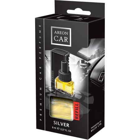 Areon Car Perfume Vent Clip Car A/C Freshener REFILL ONLY Silver Scent | 8ml.