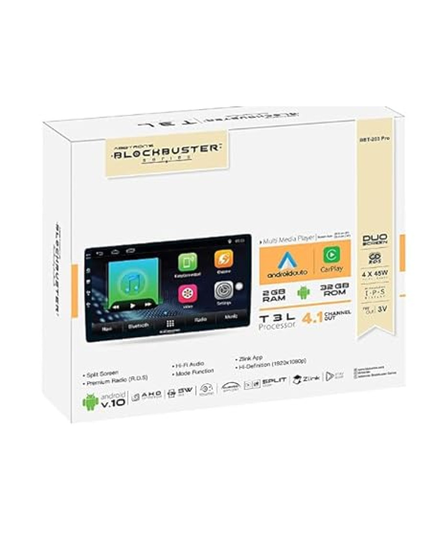 Blockbuster BBT 203 Pro 9 Inch Car Android Player | Car Play And Android Auto with AHD Camera