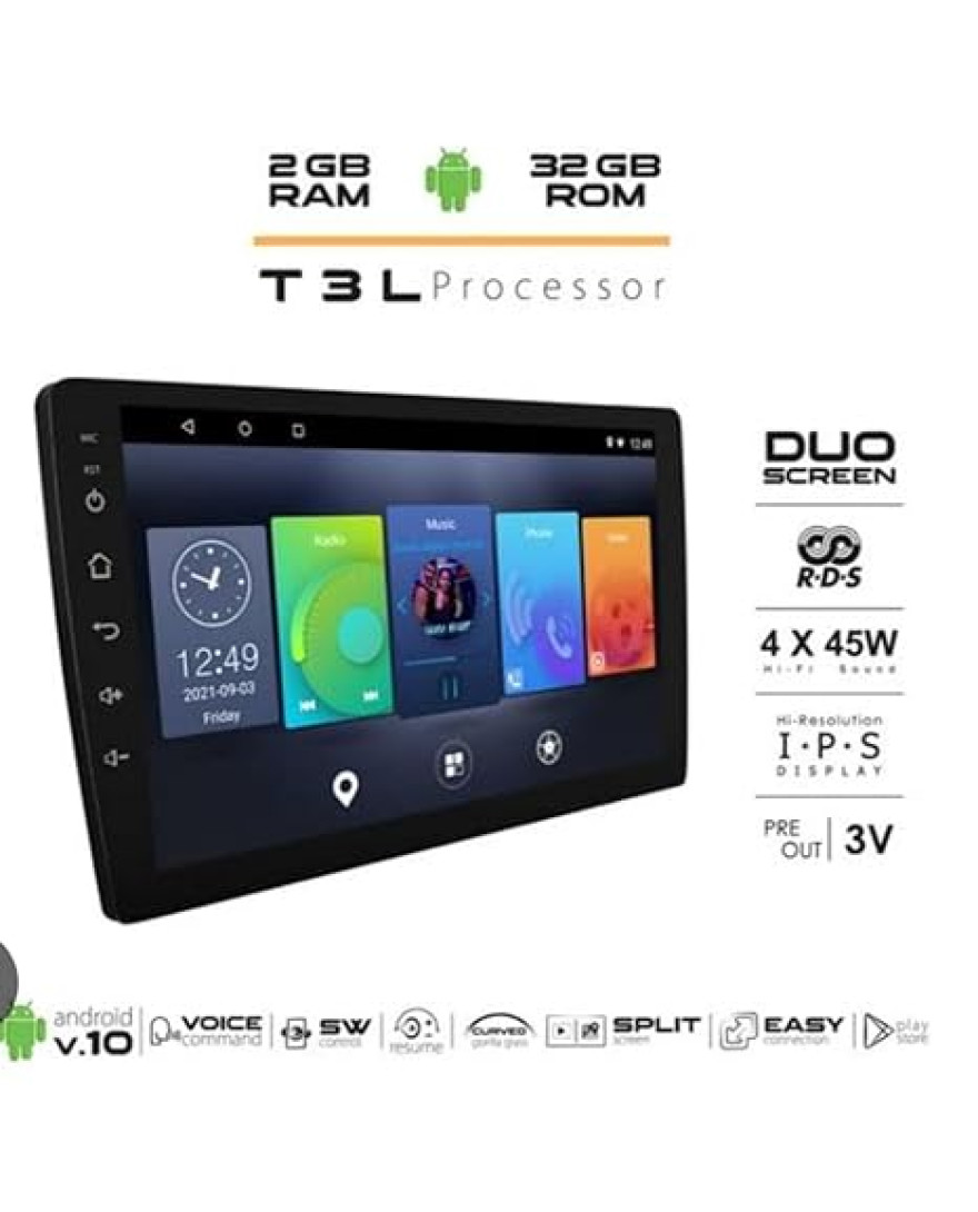 Blockbuster BBT 203 Pro 9 Inch Car Android Player | Car Play And Android Auto with AHD Camera