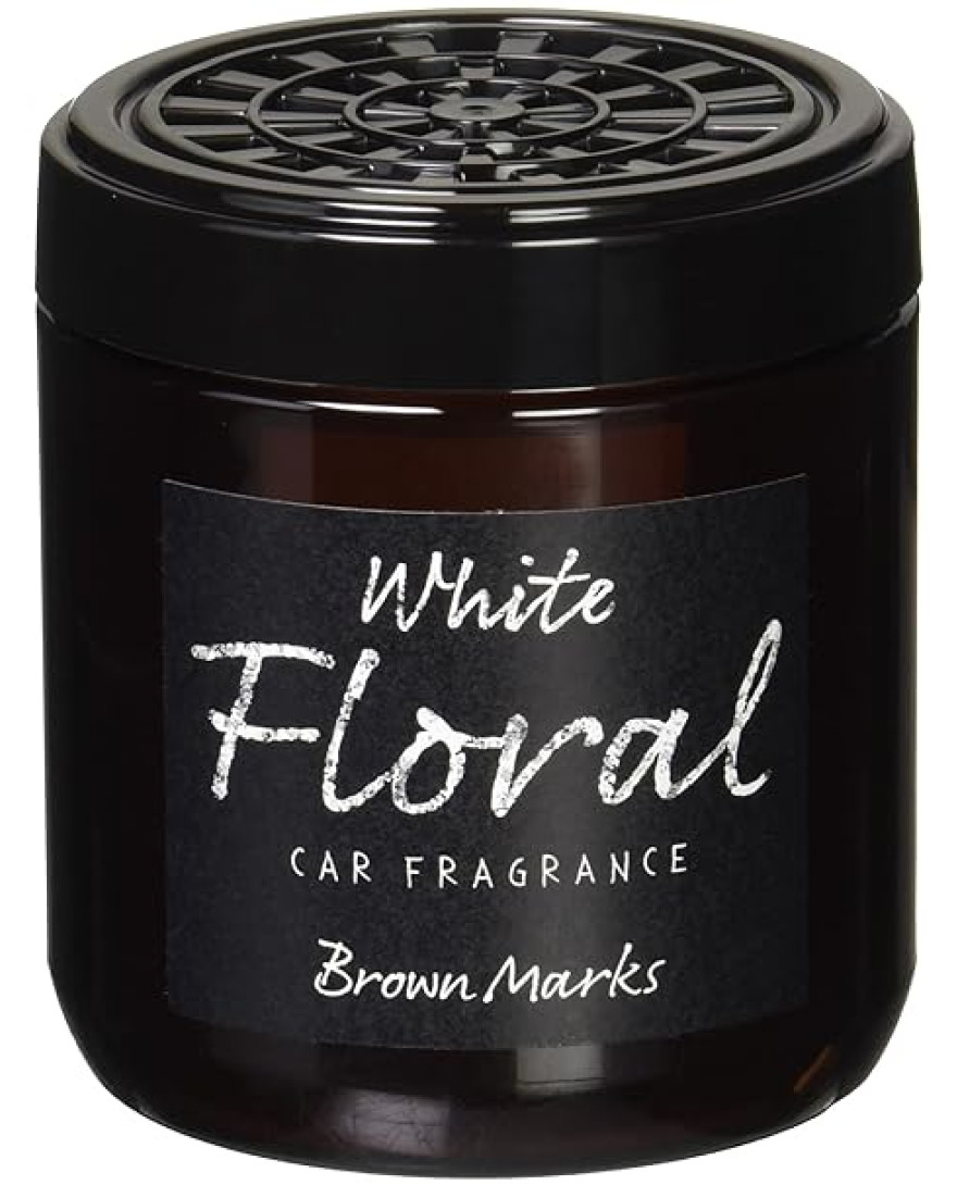 CARALL Brown Marks Gel White Floral Car Air Freshener | 160 gms