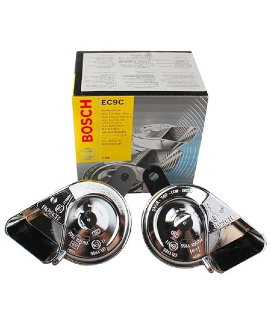 Bosch 6033FB1510 Fan Trumpet Horn for Cars | Set of 2 | 12V, 420/510 Hz, 105-118 dB