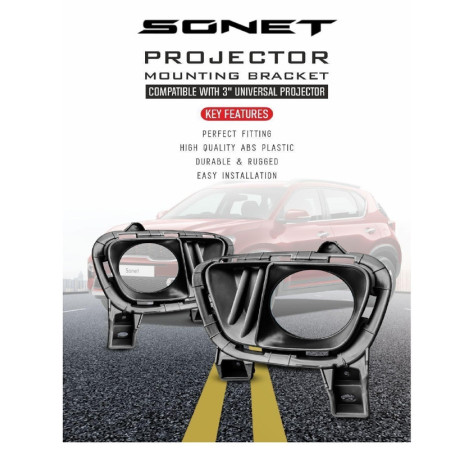 BV 33 | 3 Inch Universal Projector Mounting Bracket For Kia Sonet | ABS Plastic BV 33 | 3 Inch Universal Projector Mounting Bracket For Kia Sonet | ABS Plastic