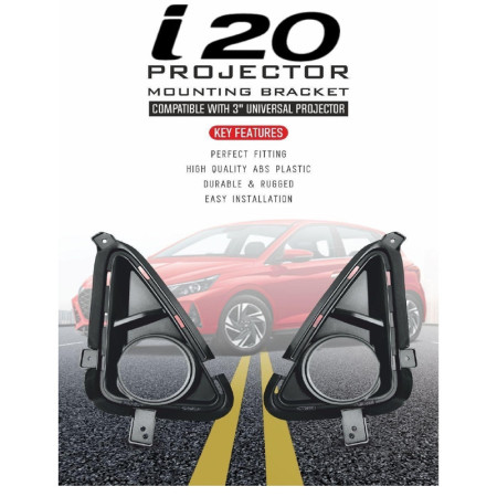 BV 35 | 3 Inch Universal Projector Mounting Bracket For I20 2021-22 | ABS Plastic BV 35 | 3 Inch Universal Projector Mounting Bracket For I20 2021-22 | ABS Plastic