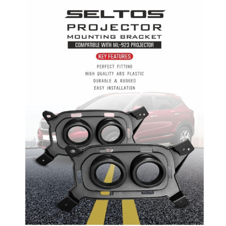 BV 37 | 2 Inch 2 projector Universal Projector Mounting Bracket For Kia Seltos Upto 2022 | ABS Plastic BV 37 | 2 Inch 2 projector Universal Projector Mounting Bracket For Kia Seltos Upto 2022 | ABS Plastic