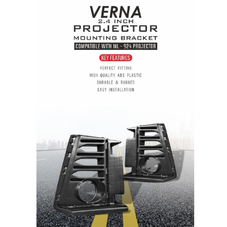 BV 43 | 2 Inch, 2.4 Inch and 3 Inch Universal Projector Mounting Bracket with indicator For Hyundai Verna 2023 | ABS Plastic BV 43 | 2 Inch, 2.4 Inch and 3 Inch Universal Projector Mounting Bracket with indicator For Hyundai Verna 2023 | ABS Plastic