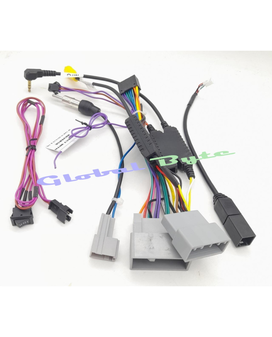 Android Harness with OEM MIC, 3 Angle Analog Camera & USB Retention / Activation Suitable For Honda City & Amaze 2020+, Jazz 2021+