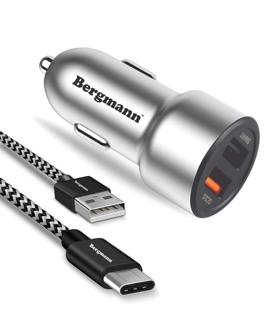 Bergmann CarGenius XXF 1 Car Charger QC3.0 with Micro USB Cable