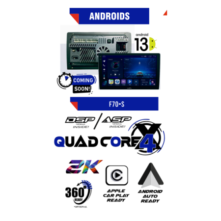 CASKA F70S With Android 13 | 4+64GB | WiFi6 2.4G &5G| Car Radio Player with Carplay Android Auto 9.5/10.4inch Car Multimedia Player | 360 Compartible | DSP | QUAD CORE