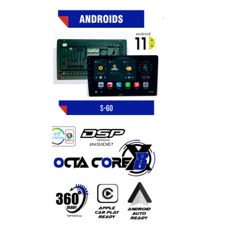 CASKA S60 With Android 11 | 4+64GB | WiFi5 2.4G &5G| Car Radio Player with Carplay Android Auto 9/10inch Car Multimedia Player