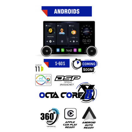 CASKA S60-S With Android 11 | 4+64GB | WiFi5 2.4G &5G| Car Radio Player with Carplay Android Auto 10.6inch Car Multimedia Player